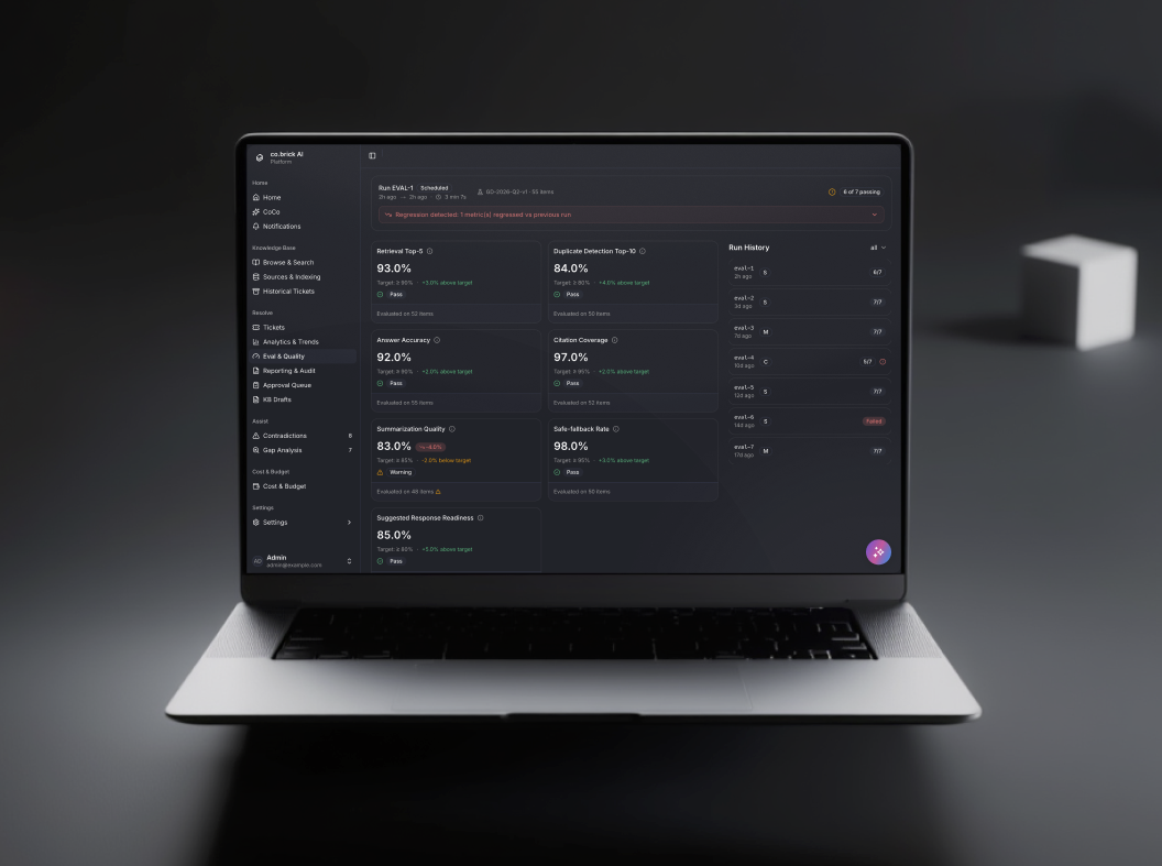 co.brick AI platform dashboard